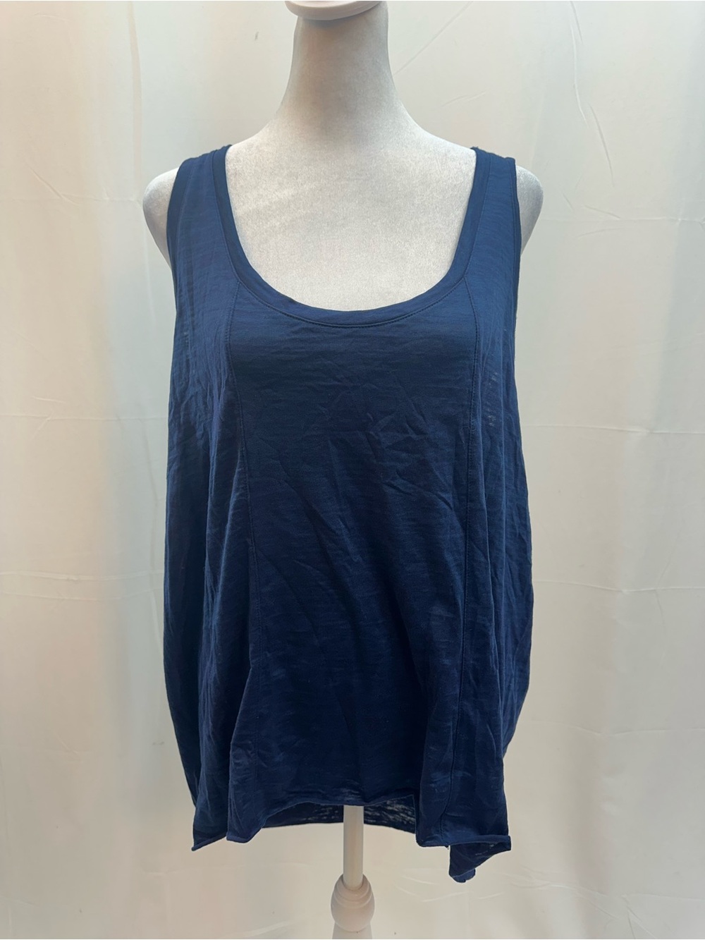 Nation LTD Navy Scoop Neck Tank L NEW